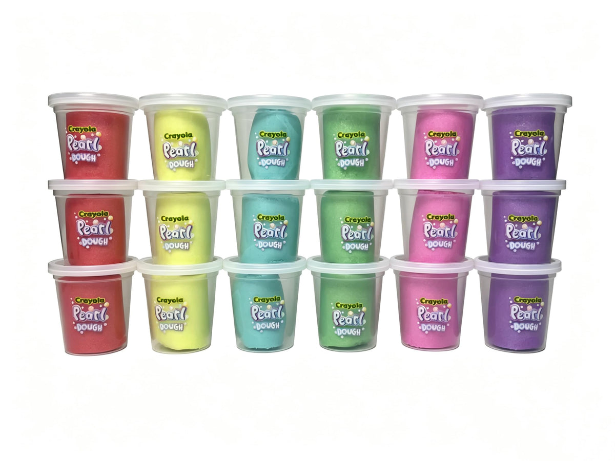 Crayola 18pk Pearl Dough 18pk x 3oz - Party Favors, Fidget Toys, Sparkling Colors for Creative Play, Safe Non-Toxic Crafting, Great Classroom Fun or
