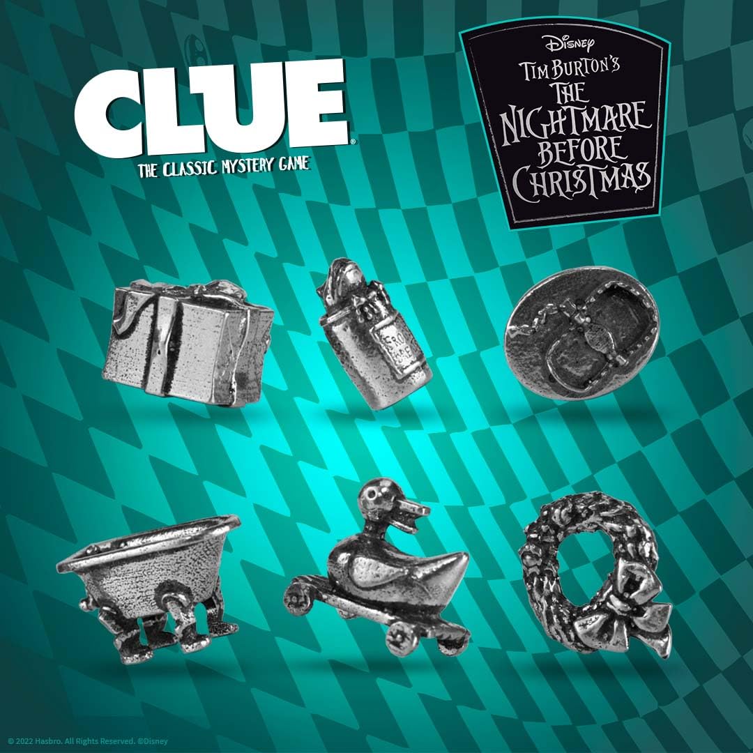 CLUE: Disney The Nightmare Before Christmas | Collectible Clue Game Based on Disney Classic Film | Officially-Licensed Game with Familiar Locations