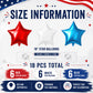 18 Pieces 18 Inches Red White Blue Stars Balloons, USA Themed Aluminum Foil Balloons for 4th of July, Independence Day Patriotic Birthday Party