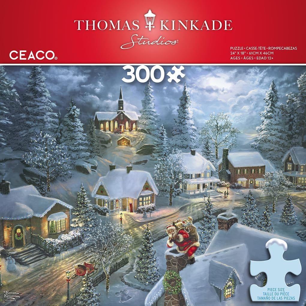 Ceaco - Thomas Kinkade - Santa's Silent Night - 300 Piece Puzzle for Adults