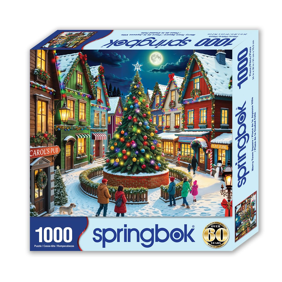 Springbok Merry Town Square 1000 Piece Christmas Jigsaw Puzzle for Adults
