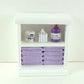 Town Square Miniatures Dolls House Miniature Furniture Small Shelf Unit & Lilac Bathroom Accessories