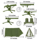 BMC Classic Plastic Army Men Playset Accessories - 10pc Military Camp - US Made