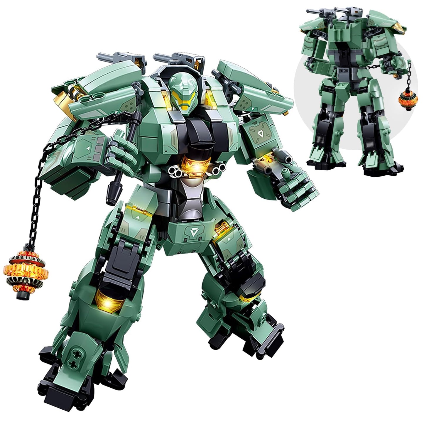 HIGH GODO Wheel Hammer Mech Robot Transforming Building Blocks Set for Adults, City Warrior Justice Hero Soldier Mech Model Building Kit, Cool