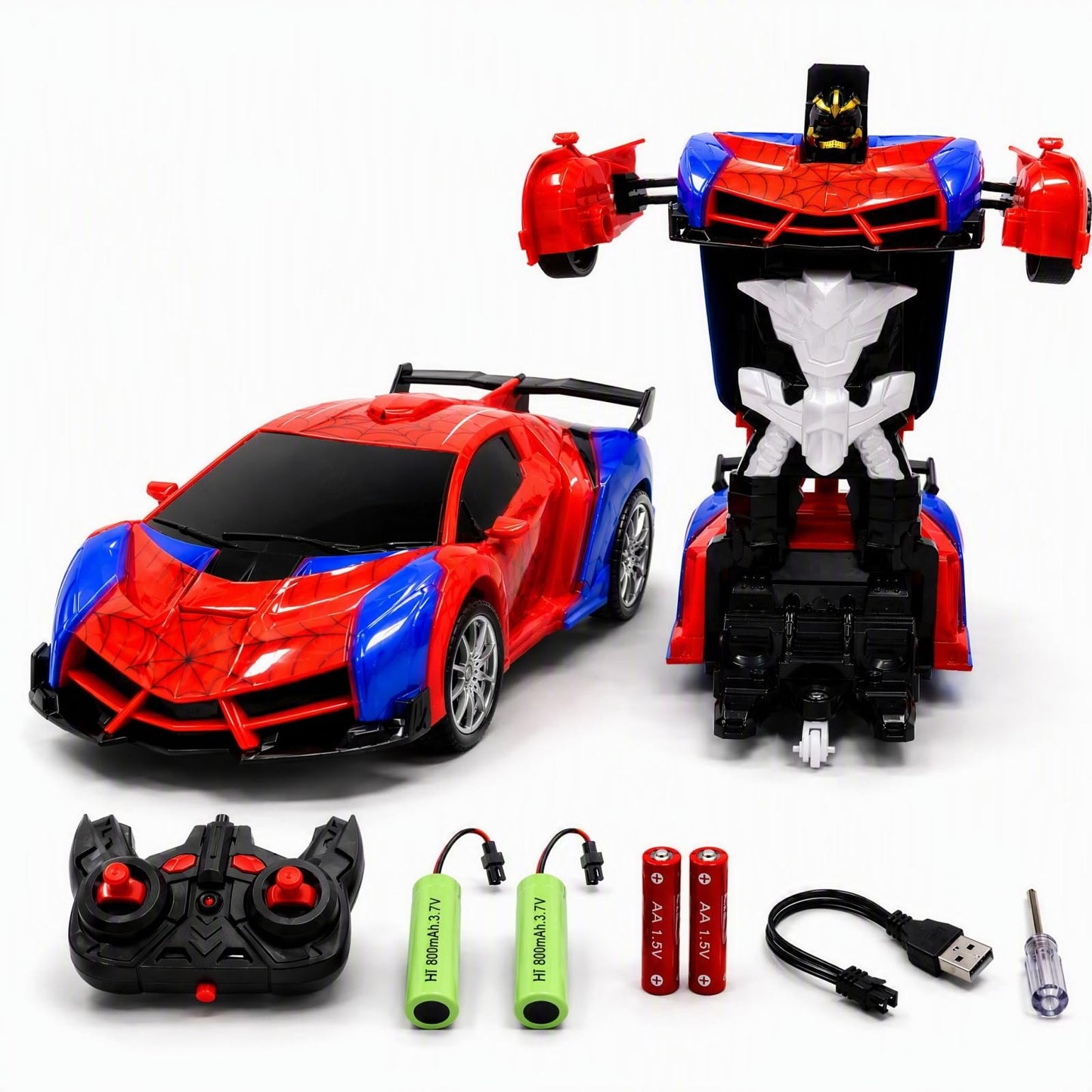 WEYFASS 2.4GHz RC Spider Car, Transforming Robot Stunt Vehicle