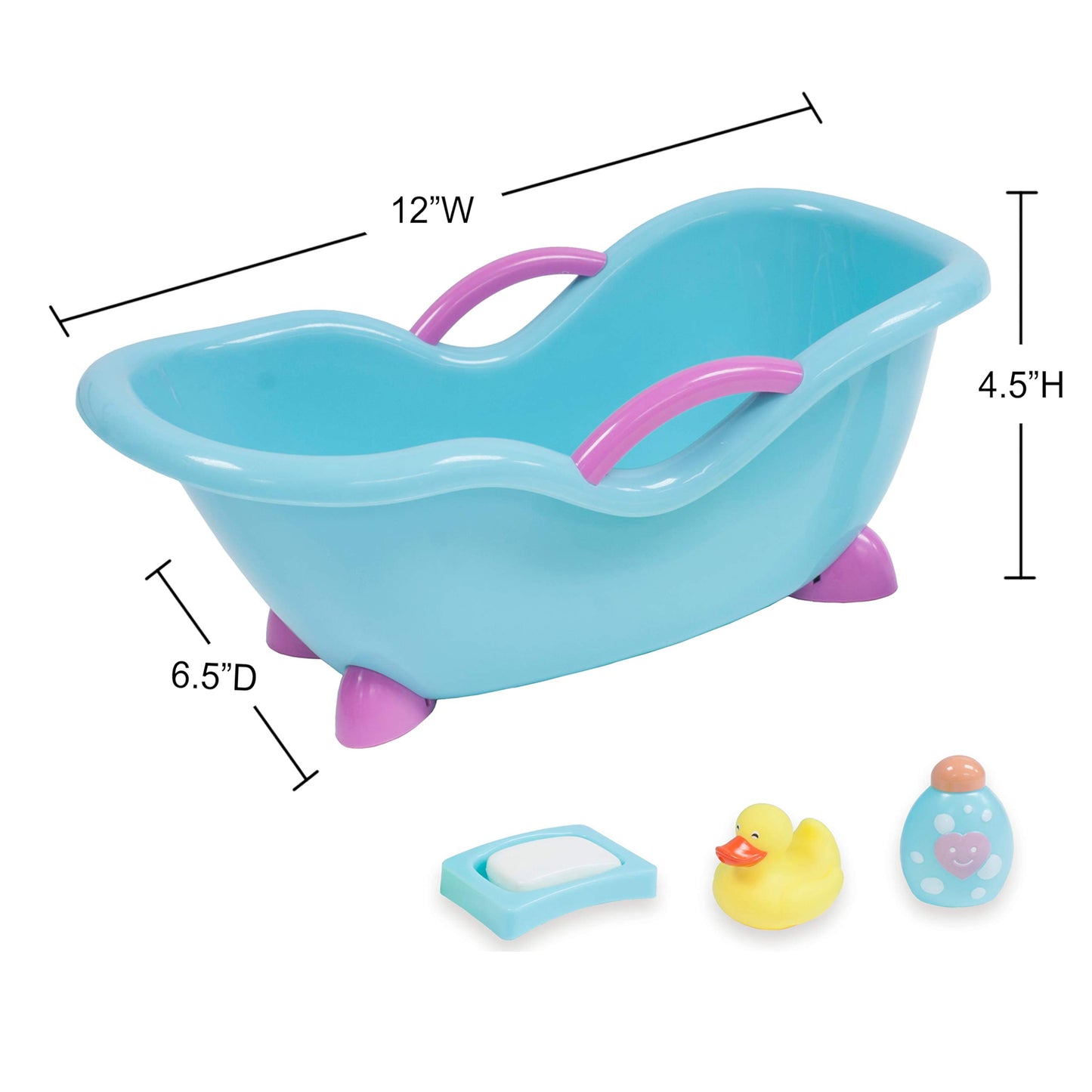 JC Toys JC Toys 4-Piece Blue and Pink Baby Doll Bath Gift Set Fits Most Dolls up to 11” Dolls - Ages 2+ - Designed by Berenguer Boutique Baby Doll