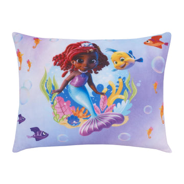 Disney Jr. Ariel Super Soft Squishy Toddler Decorative Pillow with Reversible Design, 12 x 15 Inches