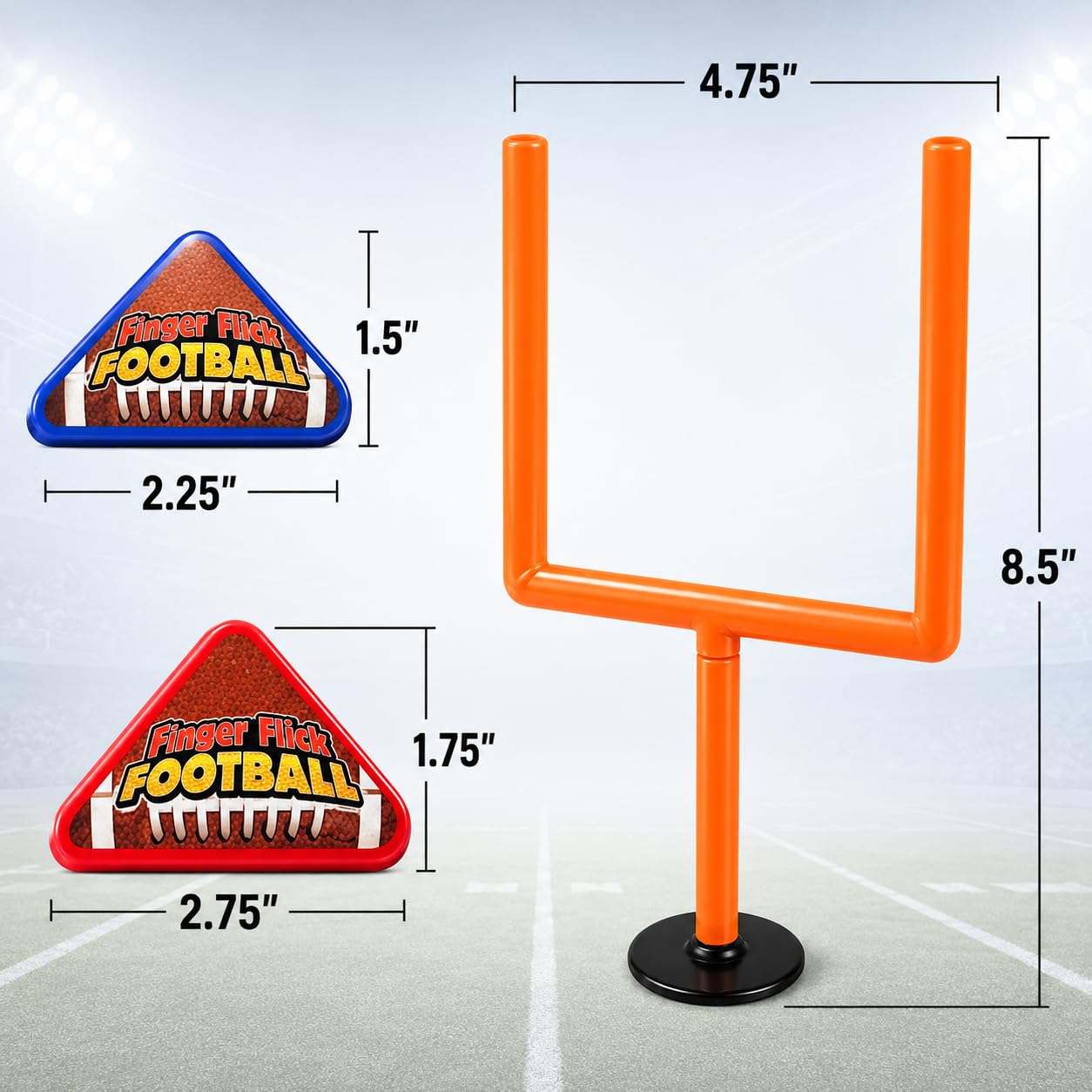 Gamie Finger Flick Football Games (Set of 2) with Posts and Foam Football Toys, Mini Games, Office Desk Toys Tabletop Game, Party Favors Gifts
