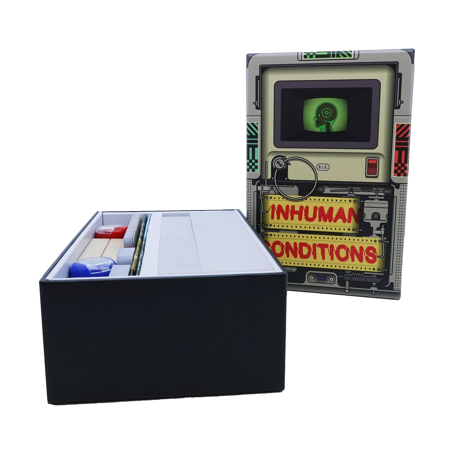 Inhuman Conditions: A Game of Cops and Robots, Fast-Paced Interrogation Game, 2 to 22 Player Game, Over 50 Unique Robot Personalities, For Ages 14