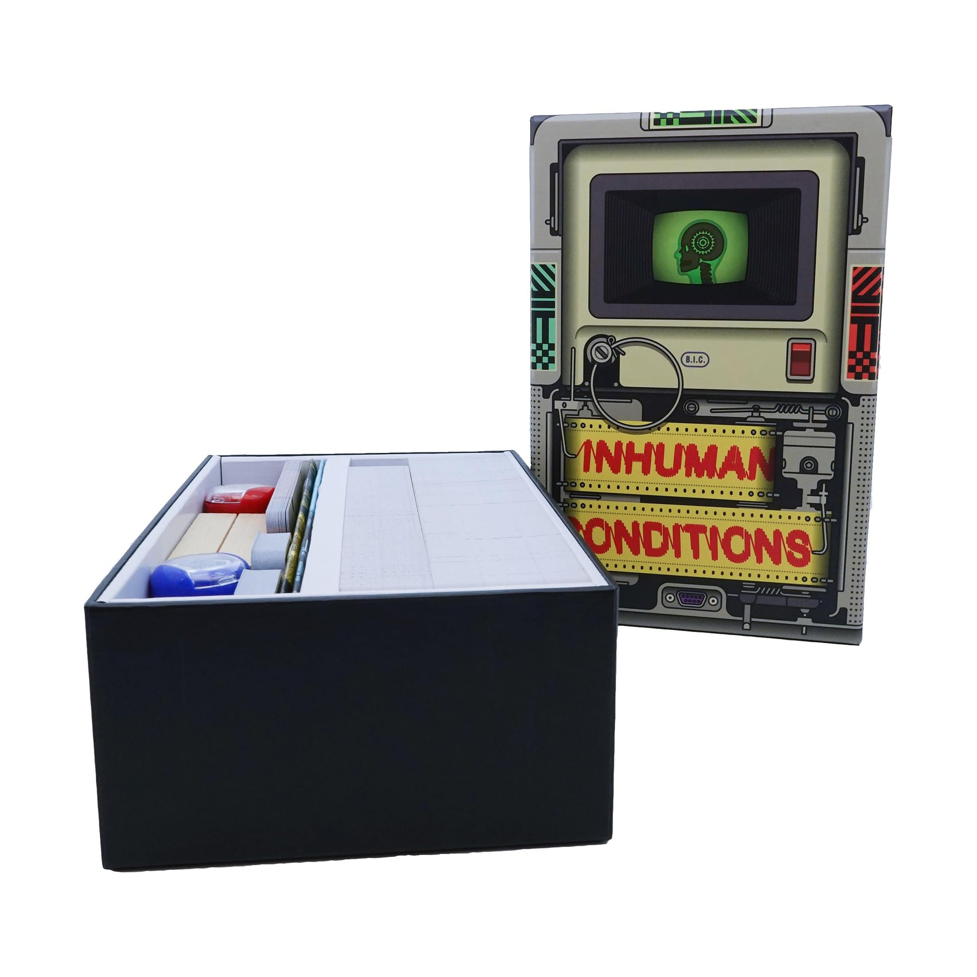 Inhuman Conditions: A Game of Cops and Robots, Fast-Paced Interrogation Game, 2 to 22 Player Game, Over 50 Unique Robot Personalities, For Ages 14