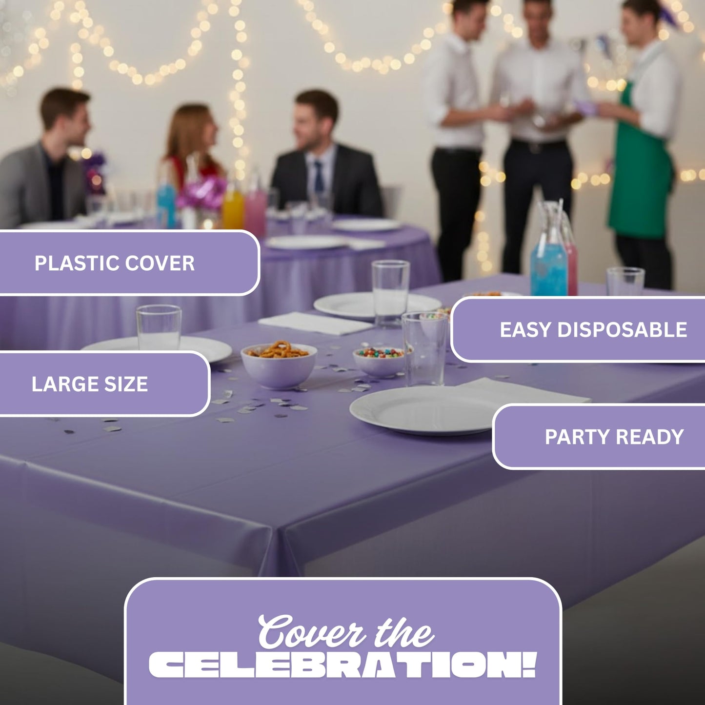 Fun Express Lilac Plastic Tablecover 54" x 108", 1 Piece