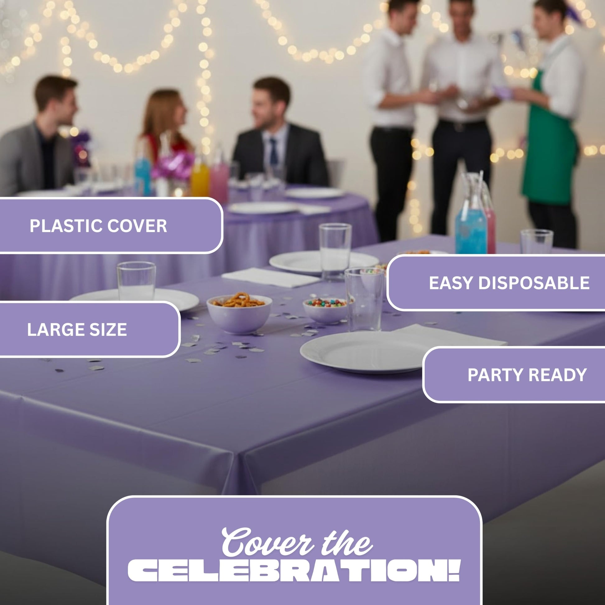 Fun Express Lilac Plastic Tablecover 54" x 108", 1 Piece