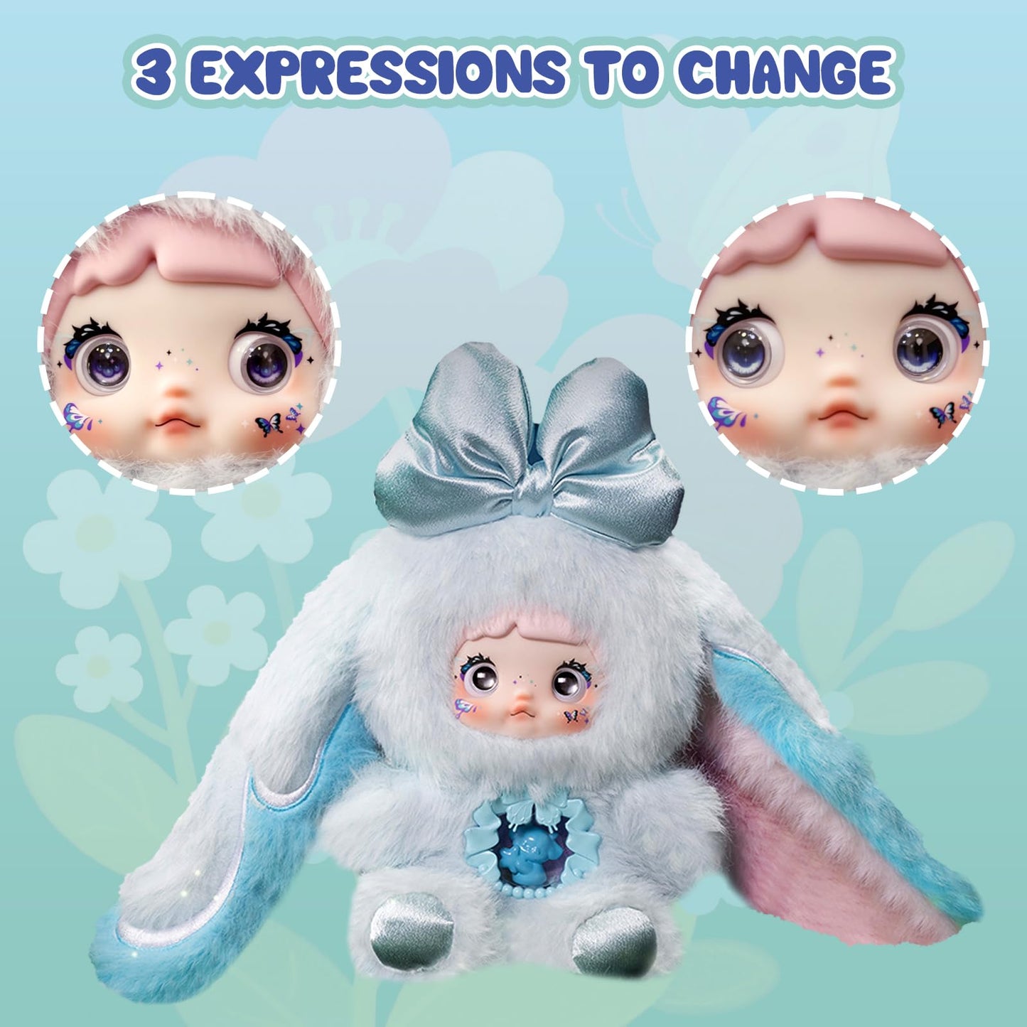 Fantasy World Series Blind Box - 3 Expressions Adorable Toys for Collectors - 8.3IN Random Surprise Doll with Unique Designs, 1PCS(1 of 7 Possible