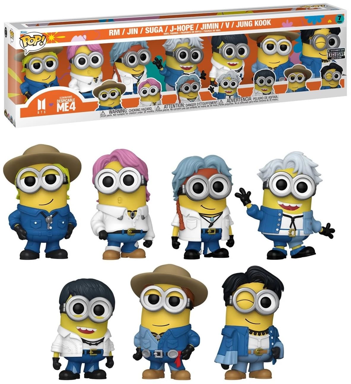 Funko - Despicable Me 4 - Minions x BTS Pop! Vinyl Figure 7-Pack - EE Exclusive