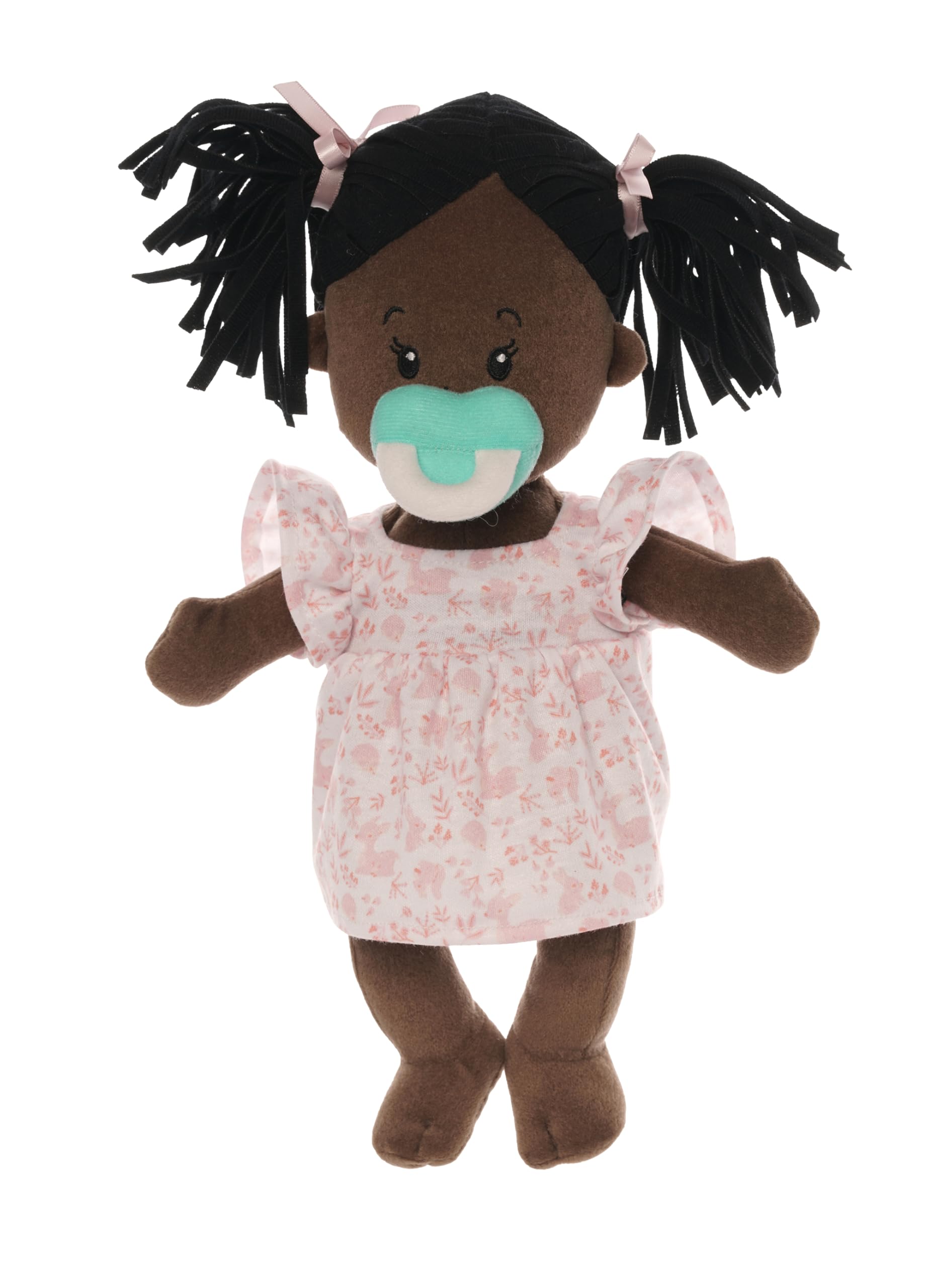 Manhattan Toy Love, Stella Soft Baby Doll, Brown with Black Pigtails