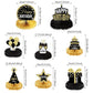 8 Pieces Happy Birthday Supplies Set,Black Gold Birthday Themed Honeycomb Centerpiece,Birthday Party Table Decoration for Adults Kids