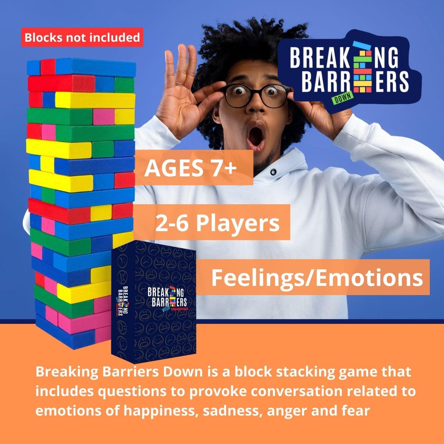 Breaking Barriers Down - Social Skills Games and Therapy Games, A Feelings Game for Kids that Develops Emotion Regulation (Expansion Pack (Blocks Not