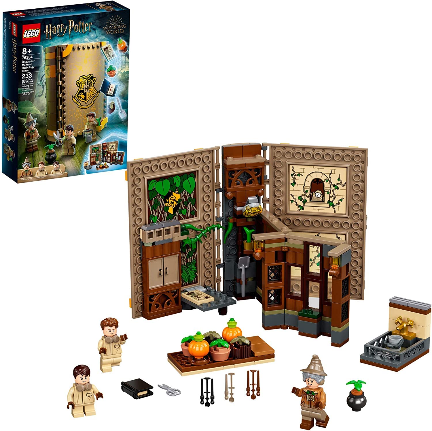 LEGO Harry Potter Hogwarts Moment: Herbology Class 76384 Professor Sprout’s Classroom in a Brick Book Playset, New 2021 (233 Pieces)