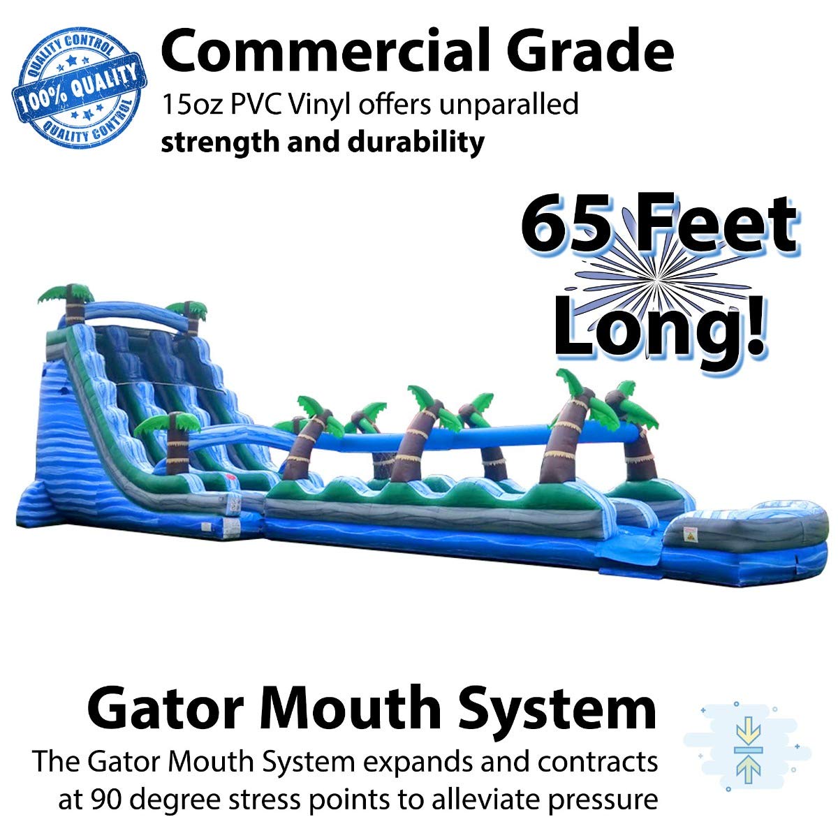 TentandTable 22FT Commercial Inflatable Dual Water Slide & Splash Tube