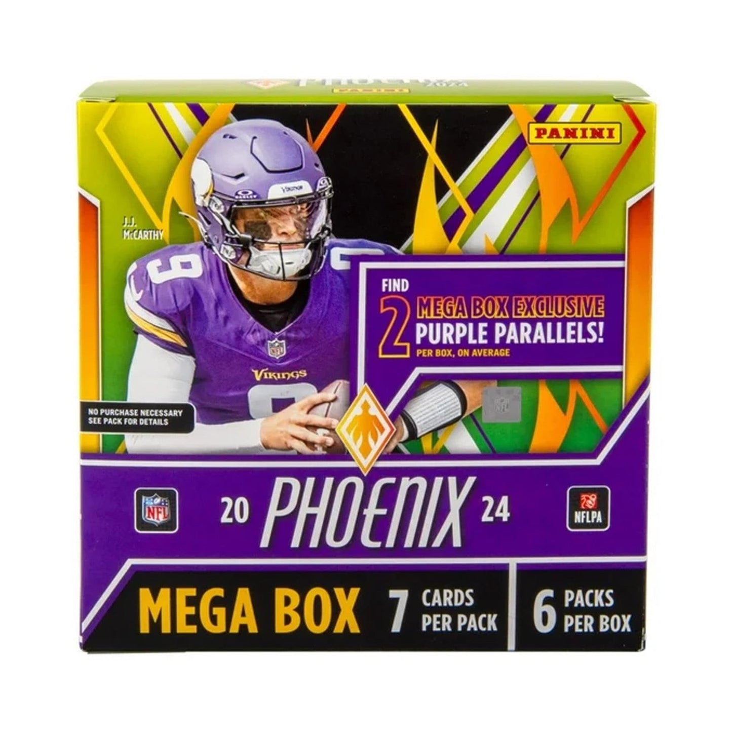 2024-25 Panini Phoenix NFL Football Mega Box - Retail Exclusive, 42 Cards, Color Blast Parallels, Rookie Cards, Official Trading Cards