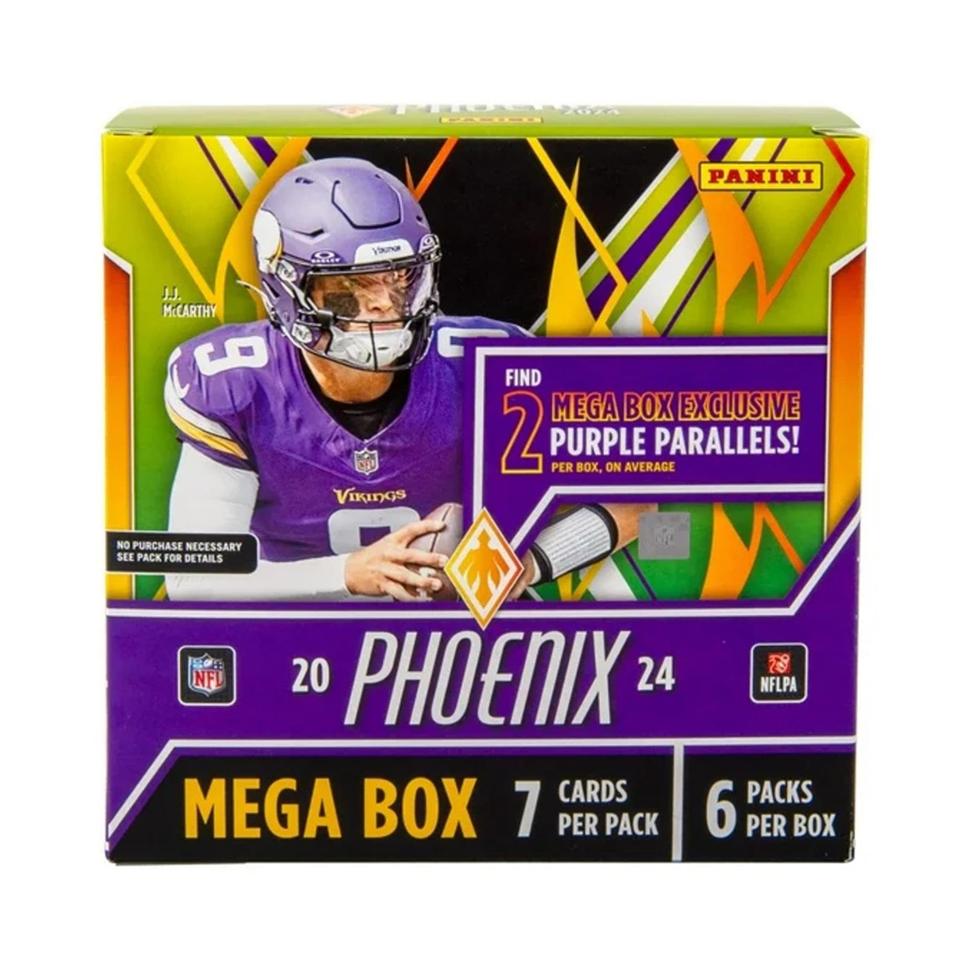 2024-25 Panini Phoenix NFL Football Mega Box - Retail Exclusive, 42 Cards, Color Blast Parallels, Rookie Cards, Official Trading Cards