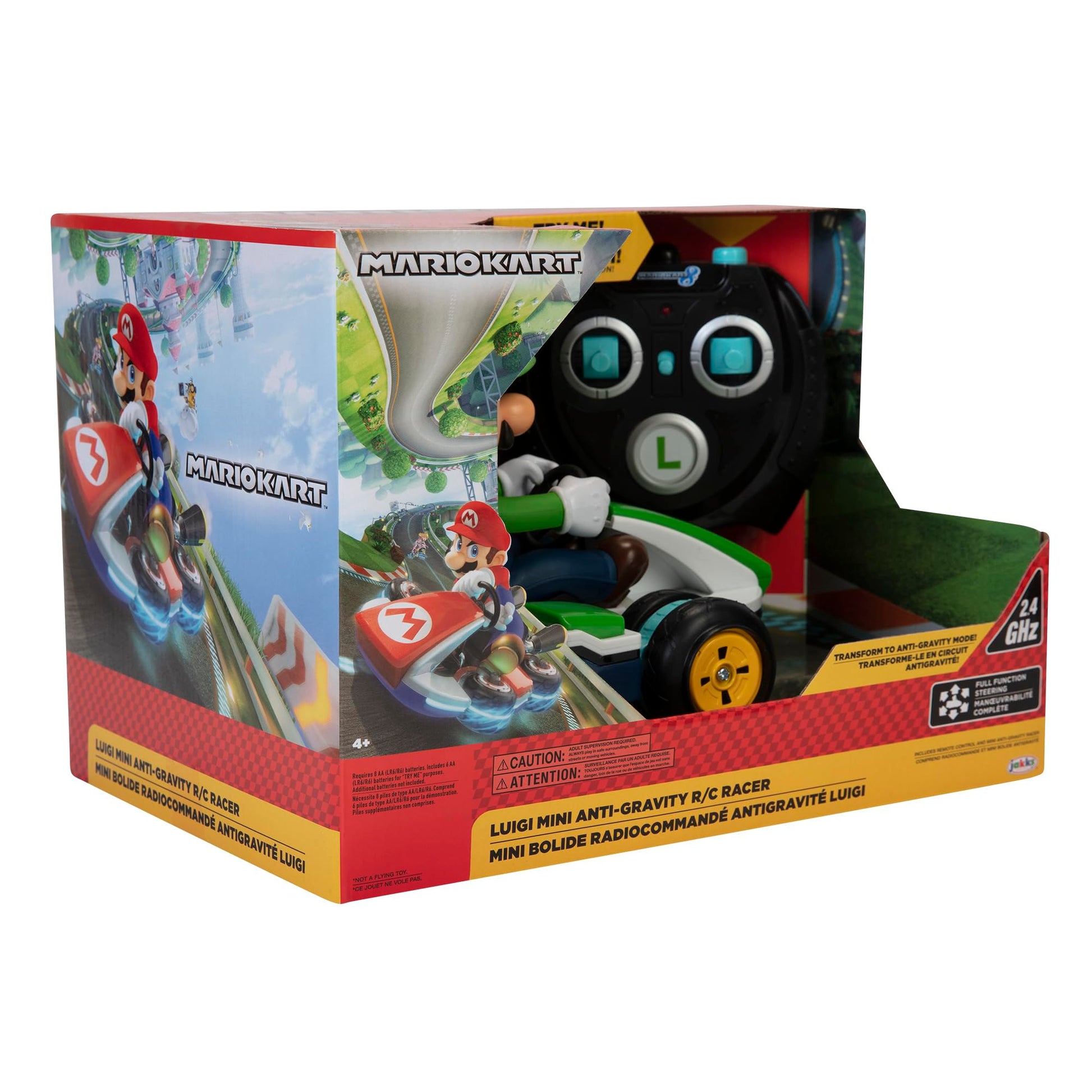 Nintendo Mario Kart 8 Luigi Mini Anti-Gravity Rc Racer 2.4Ghz, with Full Function Steering Create 360 Spins, Whiles & Drift!Up to 100'. Range -