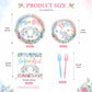 100 Pcs Elephant Gender Reveal Tableware Set, Serves 25, Disposable Boy or Girl Design Paper Plates, Napkins, and Pink Blue Plastic Forks, Baby Shower