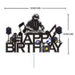 Dj Disco Happy Birthday Cake Topper Music Rock Disco Hip Hop Black Glitter Cake Decoration Carnival party Dj Disco Unisex adult Theme Birthday Party