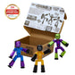 Zing StikBot Shinies 3-Pack - Shiny Metallic Poseable Action Figures with Suction Cups, Collectible Stop Motion Animation Toy Set for Kids