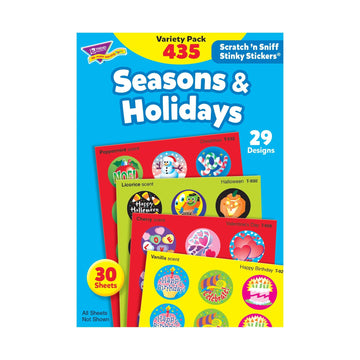 Trend Enterprises: Seasons & Holidays, Scented Scratch 'N Sniff Stinky Stickers, Fun for Rewards, Incentives, Crafts and as Collectibles, 29 Different