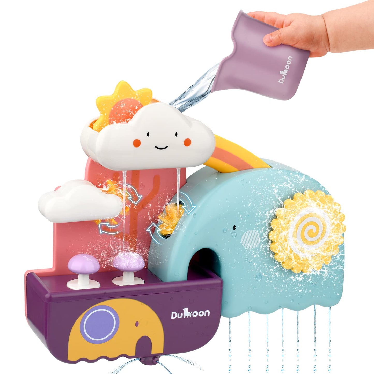 TI-TOO Baby Bath Toys, Fun Simple Physics Educational Bathtub Water Toy, Bath Time Fun Splash Toys for 1, 2, 3+ Year Old Boys Girls Toddlers, Safe