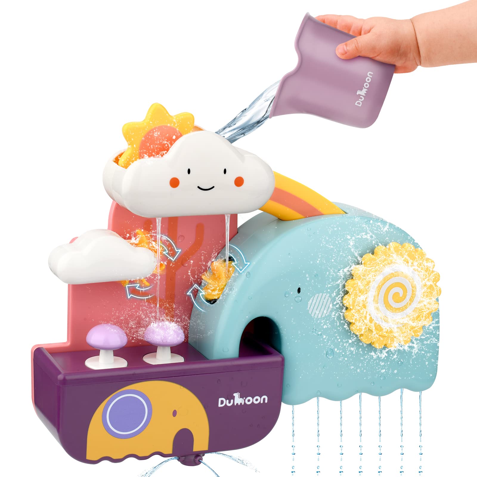 TI-TOO Baby Bath Toys, Fun Simple Physics Educational Bathtub Water Toy, Bath Time Fun Splash Toys for 1, 2, 3+ Year Old Boys Girls Toddlers, Safe