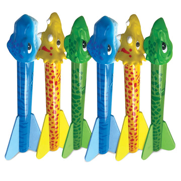 Stomp Rocket Dino-Soar Rocket Refills, 6 Rockets - Replacement Dinosaur-Themed Soft Foam Rockets for Launcher - Fun Backyard & Outdoor Kids Toys Gifts