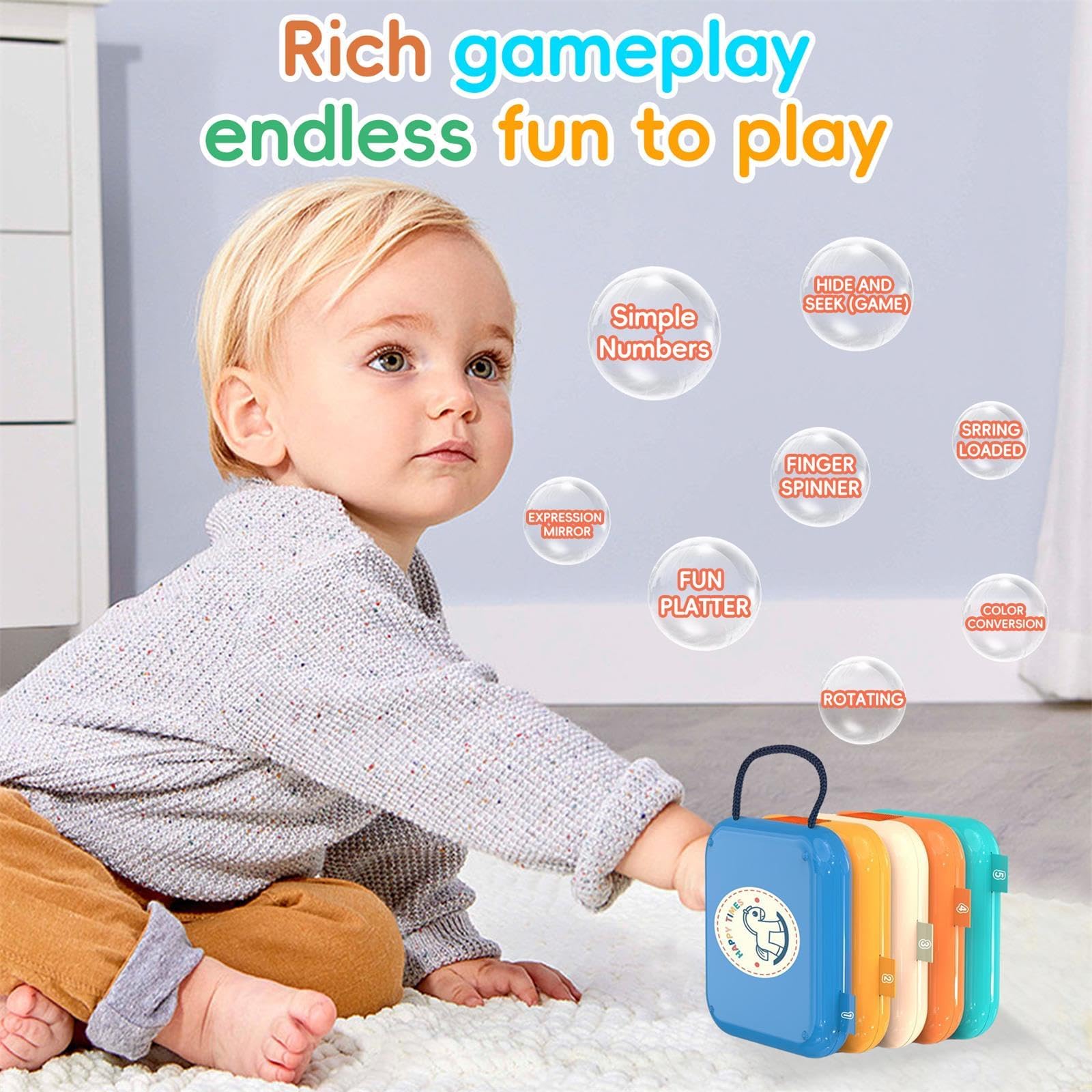 YINGZHIXING Busy Board for 1 2 3 Year Old - Montessori Travel Toy with Fine Motor Activities, Busy Cube Sensory Learning for Toddlers 1-3 - Perfect