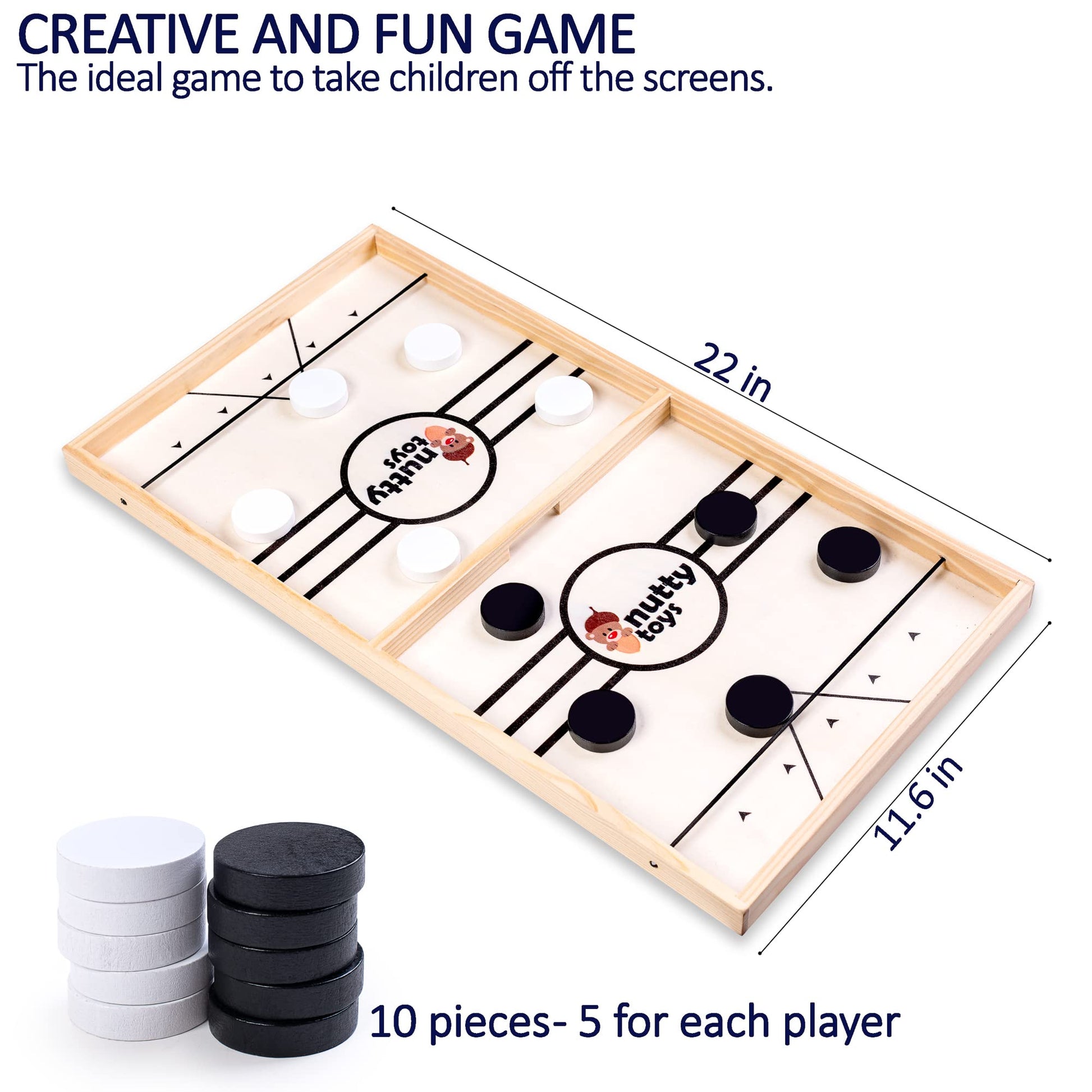 Nutty Toys Sling Puck Family Game XL - Fast & Rapid Tabletop Table Battle, Top Xmas Gift 2026, Unique Kids & Adults Christmas Stocking Stuffer Idea