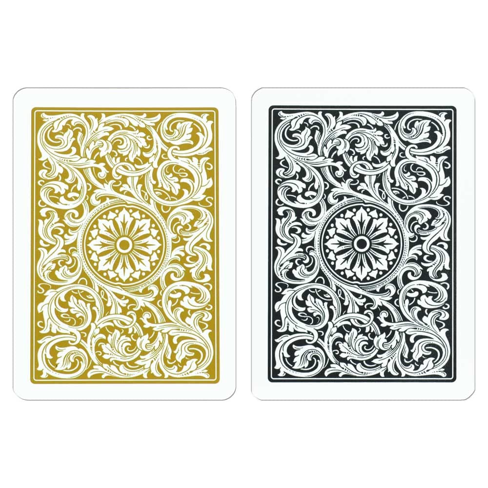 Copag 1546 Design 100% Plastic Playing Cards, Poker Size (Standard) Black/Gold (Jumbo Index, 6 Sets)