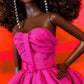 Barbie - Fuchsia Long Dress Doll in Taffeta with Sweetheart Neckline with Pleats and Gathering Details, Matching Belt and a Wide Train, Adult Toy
