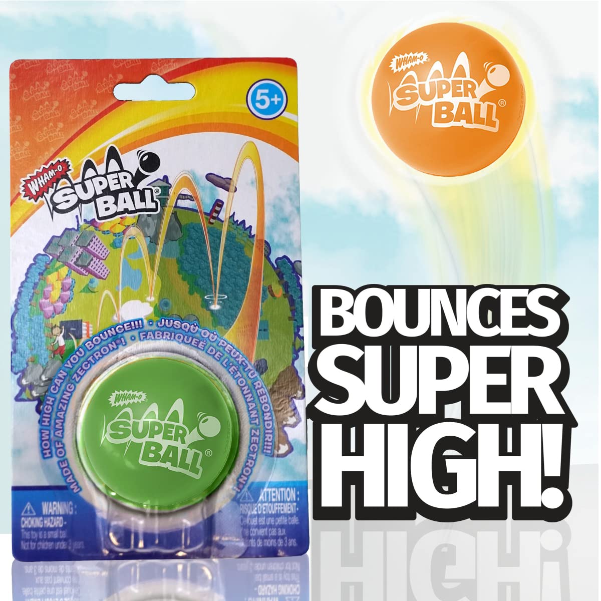 Wham-O The Incredible Superball Color | Bright & Super Bouncy | Made of Durable Zectron for High Bouncing and Distance | Outdoor Play for Children
