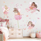 Fairy Wall Decals Pink Butterfly and Flower Wall Sticker for Girls Bedroom Baby Kids Room Perfect for Childrens Day Birthday Party Favors Wall Decor