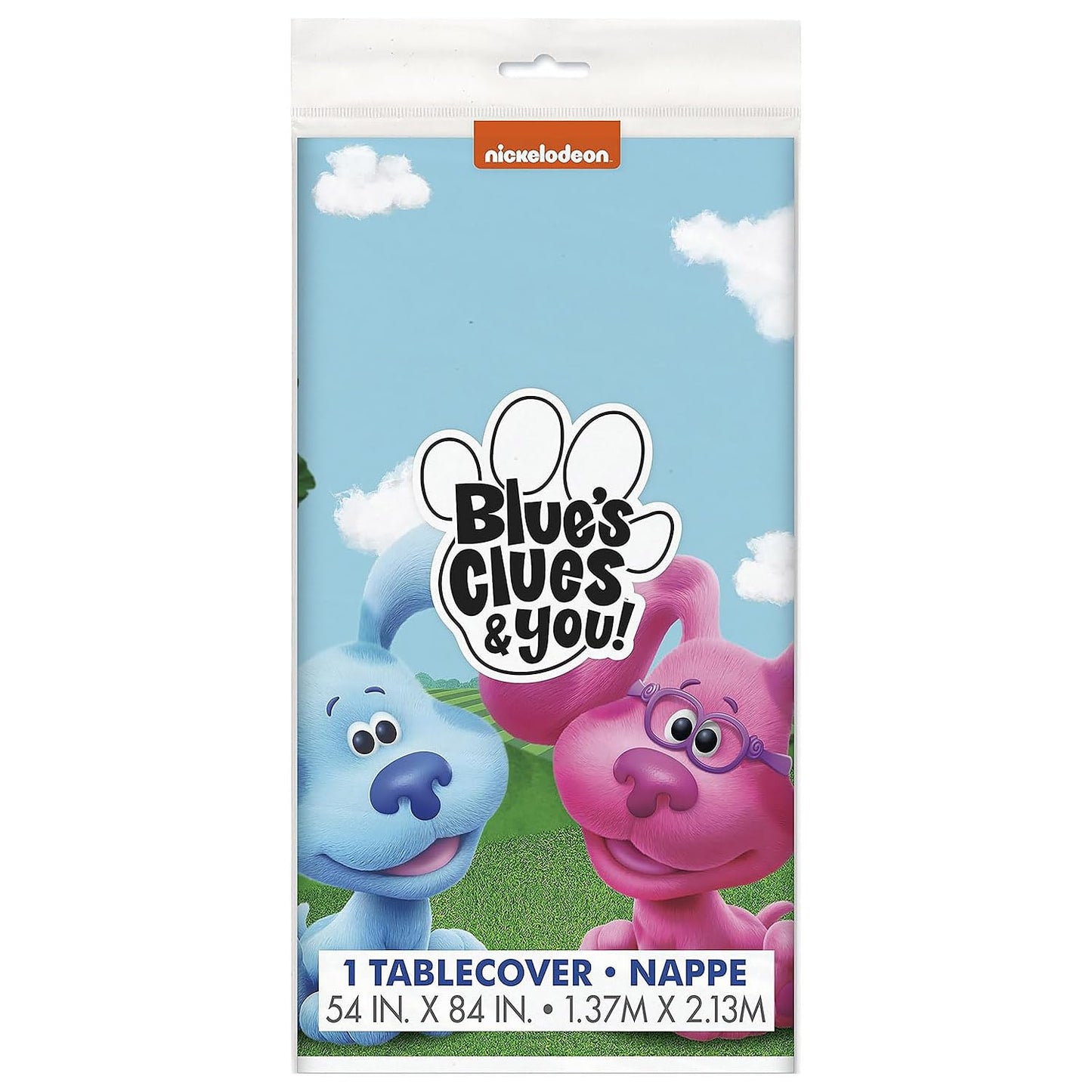 Vibrant Blue's Clues Multicolor Table Cover - 54" x 84" (1 Pc.) - Durable Rectangular Plastic Tablecloth - Perfect Kids Party Decor