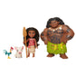 Moana Disney Doll with Maui Demigod Doll Figure, 4 Piece Little Petite Story Telling Gift Set for Girls Ages 3 and Up
