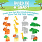 POPULAR PLAYTHINGS Magnetic Animals for Toddlers 1-3, Mix or Match Animal Toys, Set of 4 Gift for Kids - Jungle Animals