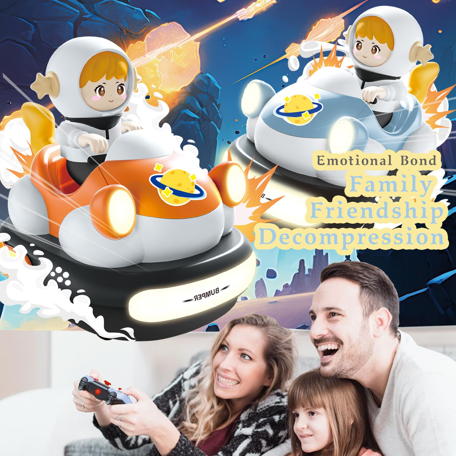 TAGGIVAN Remote Control Bumper Cars, 2 Cars Set, RC Battle Game for Kids
