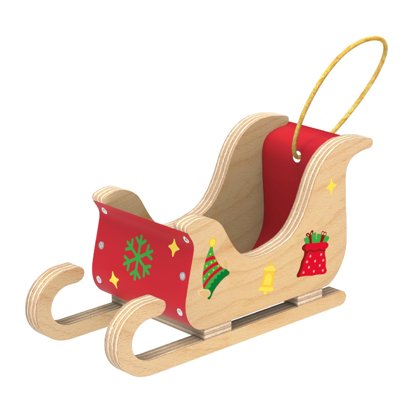 Red Toolbox Stanley Jr. DIY Wood Mini Santa Sleigh and Reindeer Set - Craft Kit for Kids - Create Your Own Mini Santa Sleigh - Perfect Holiday
