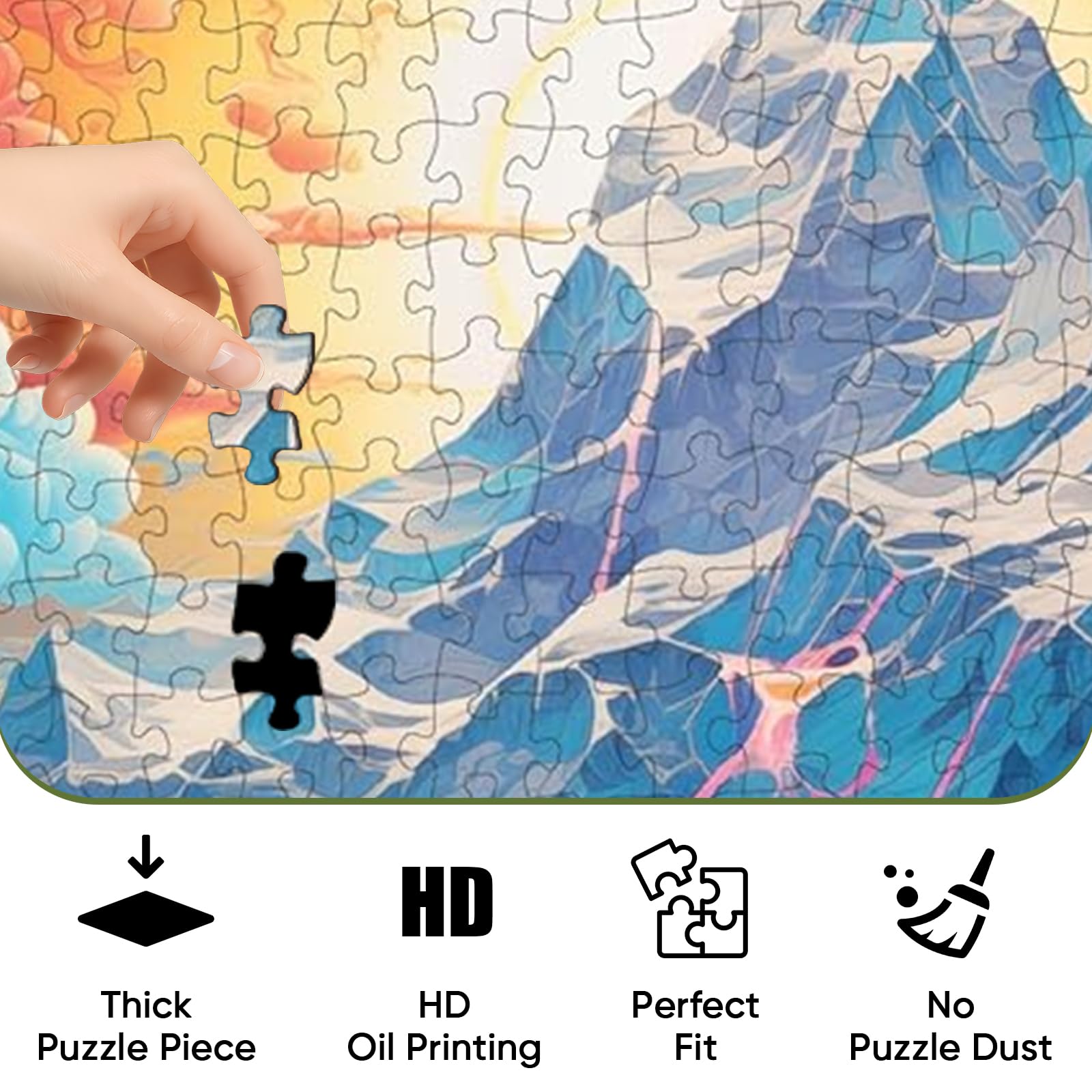 1000 Piece Jigsaw Puzzle for Adults - Impossible Hard Difficult Challenging Puzzles for Adults - Psychedelic Landscapes Collection (Rocky Ridges)