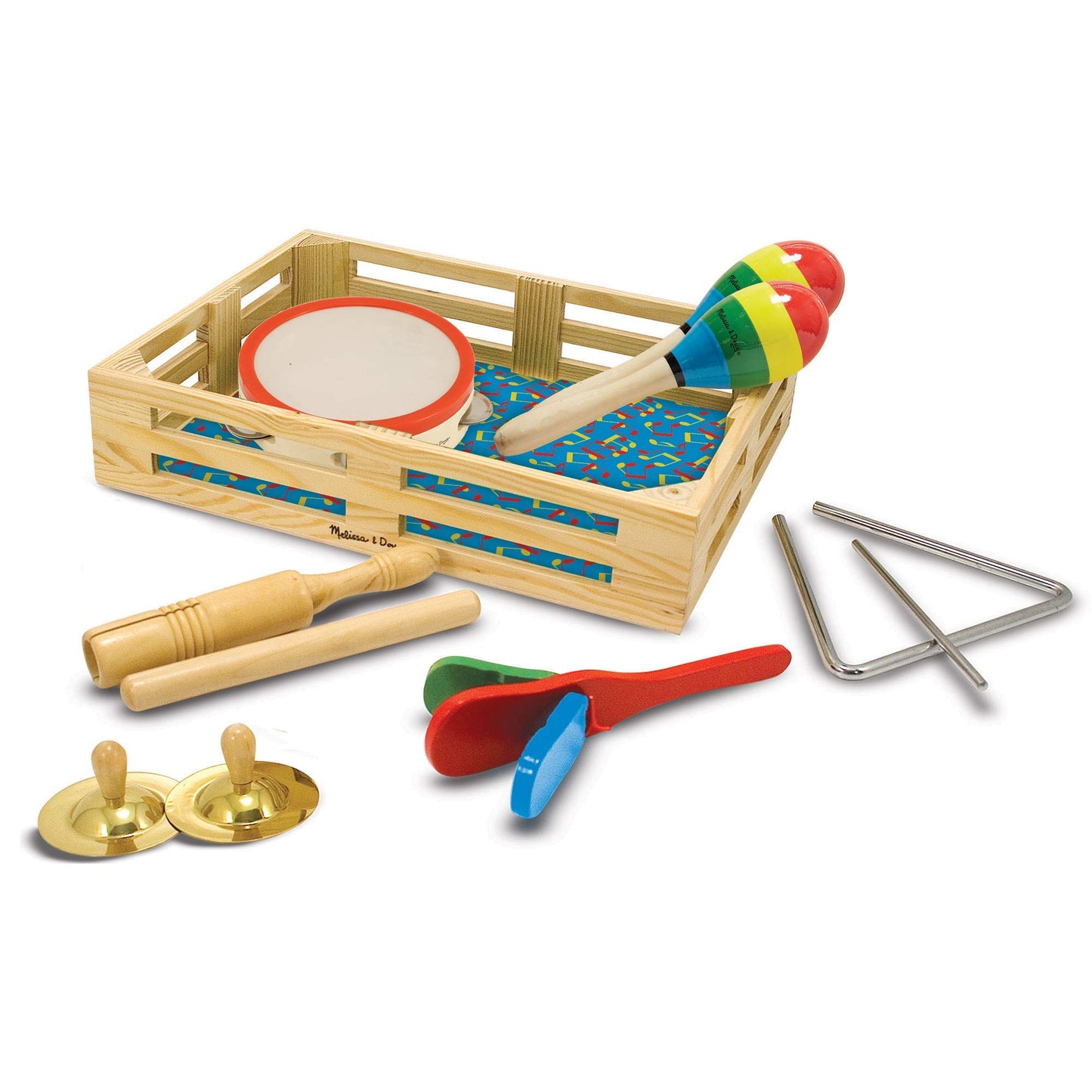 Melissa & Doug Band-in-a-Box Clap! Clang! Tap! - 10-Piece Musical Instrument Set