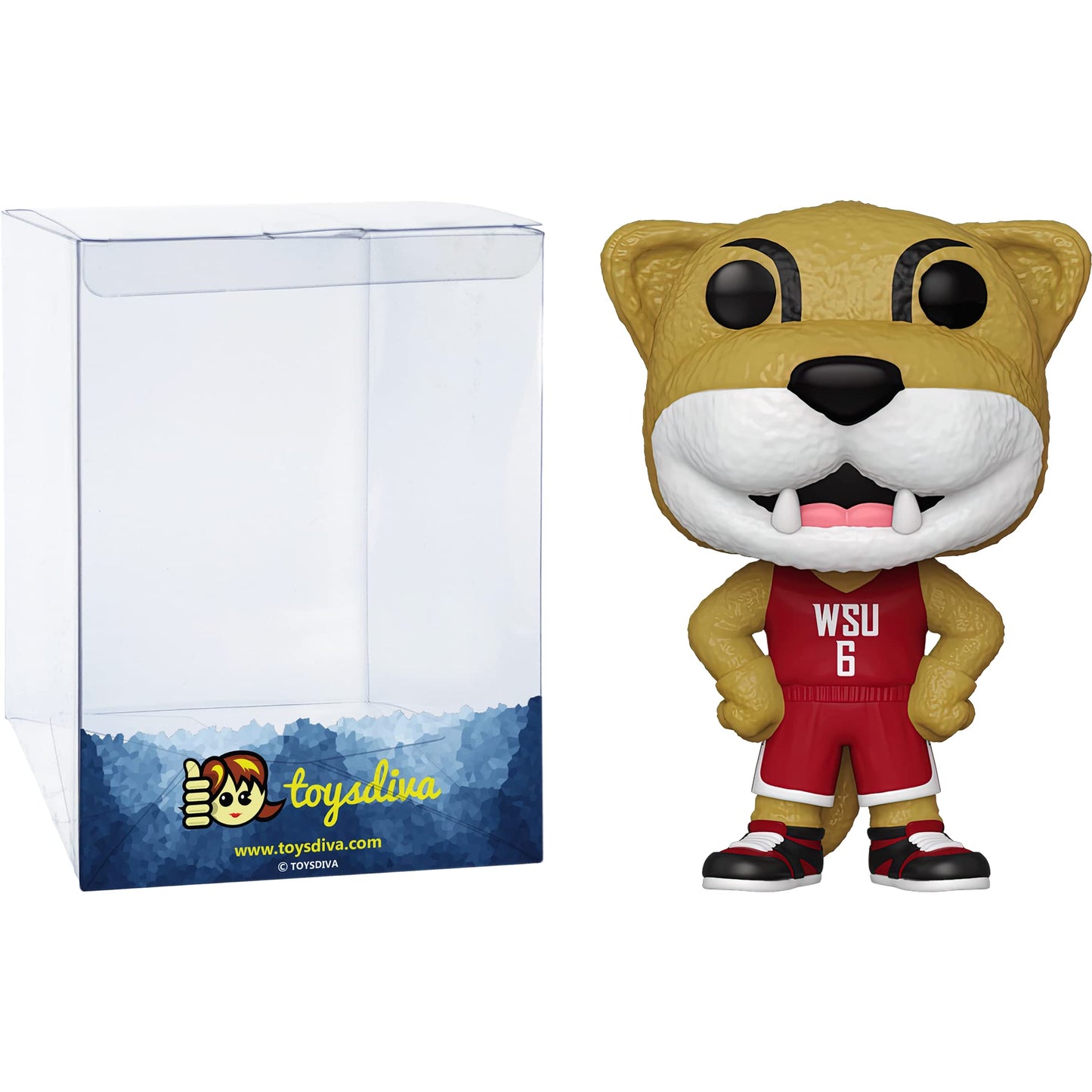 Funko Butch T. Cougar: P o p ! College Vinyl Figurine Bundle with 1 Compatible 'ToysDiva' Graphic Protector (52977 - B)