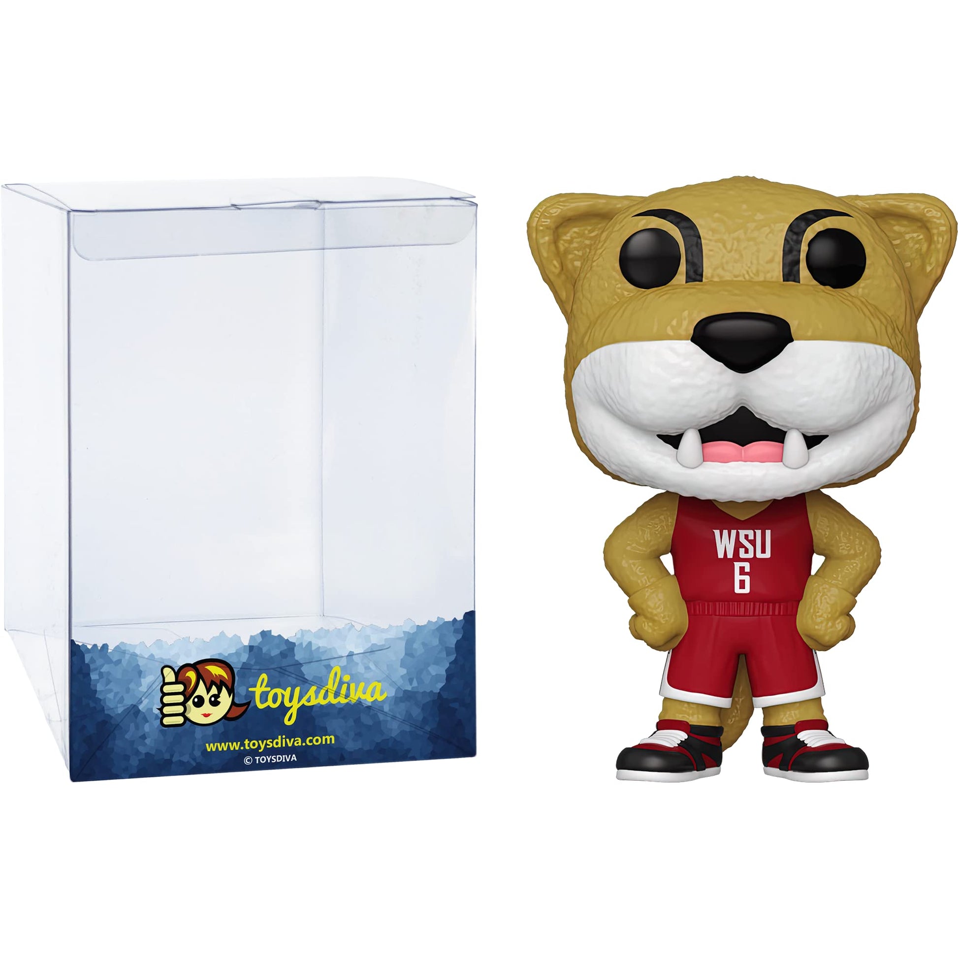 Funko Butch T. Cougar: P o p ! College Vinyl Figurine Bundle with 1 Compatible 'ToysDiva' Graphic Protector (52977 - B)