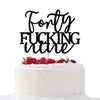 Unoggsor Forty Fucking Nine Cake Topper - Happy 49th Birthday Cake Decor - Cheers to 49 Years Birthday Party Decorations Supplies, Black Glitter