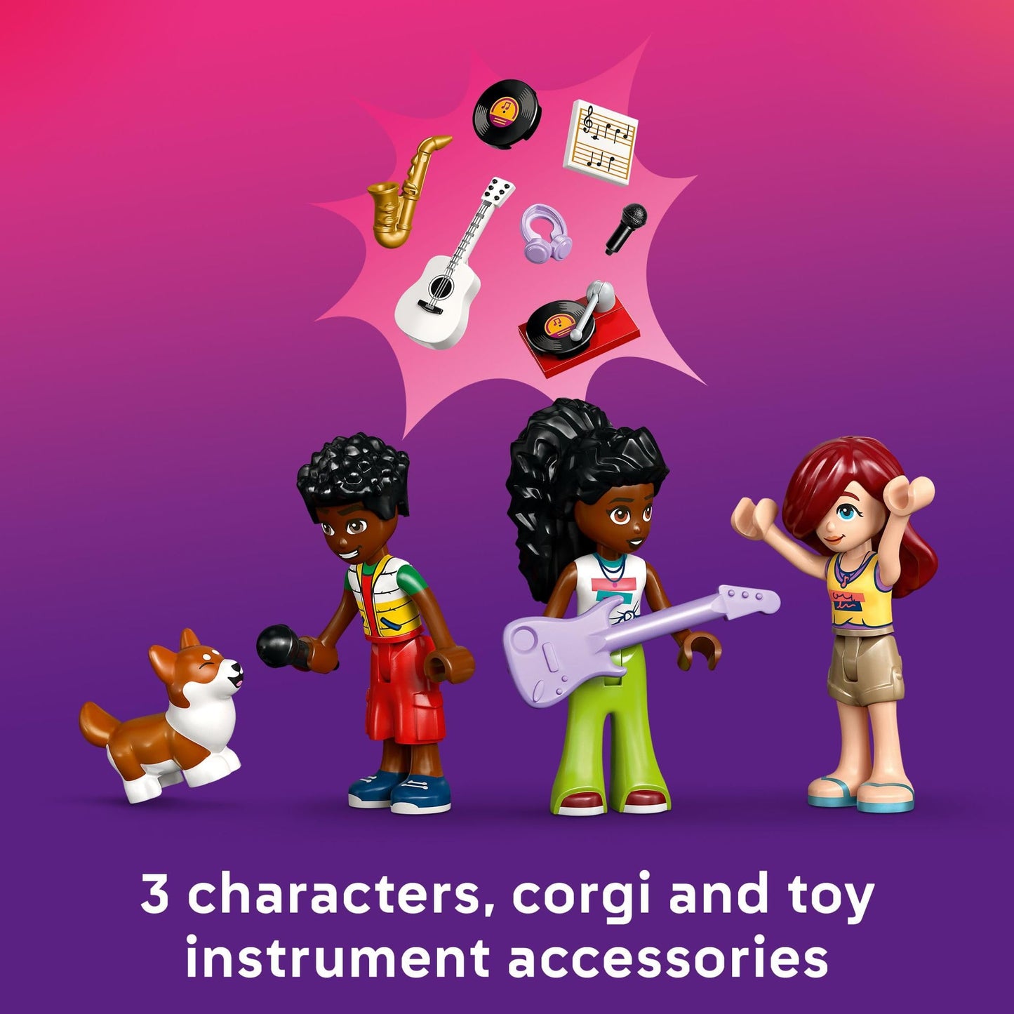 LEGO Friends Music Store & Apartment Building Set - Interactive Storytelling Playset for Girls & Boys, Ages 7+ - Includes Marimba the Corgi Toy - Gift